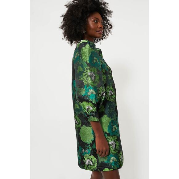 TUCKERNUCK Pomander Place Green Jacquard Samantha Dress NWT Size XS - Picture 3 of 11